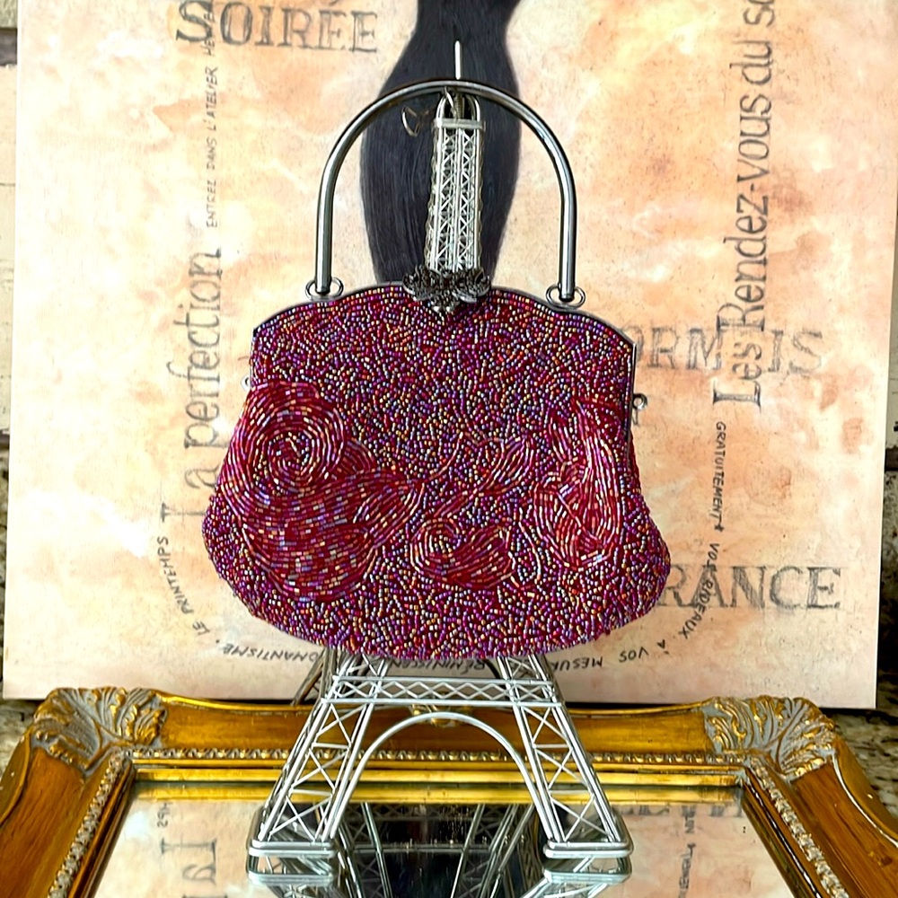 Sparkly Beaded Bag Satin Interior by Mes Ami